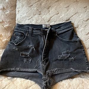 Very short denim shorts